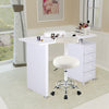 Mobile Manicure Nail Table Nail Technician Workstation Desk w/4 Drawer,Wrist Pad