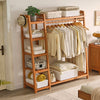Heavy Duty Wooden Clothes Rail Rack Garment Hanging Stand Corner Open Wardrobe