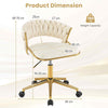 360° Swivel Home Office Desk Chair Upholstered Computer Chair-Beige