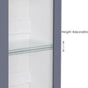Modern Display Tall Cabinet Bookcase Shelving Units with LED Light 3 Glass Shelf