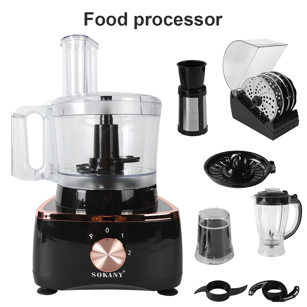 1000W Food Processor Blender 9-in-1 Chopper Juicer Dough Blade Shredder UK