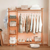 Heavy Duty Wooden Clothes Rail Rack Garment Hanging Stand Corner Open Wardrobe