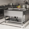Commercial Restaurant Stainless Steel Sink 120cm Single Bowl Kitchen Wash Table