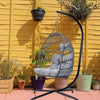 Hanging Rattan Egg Chair With Stand Swing Foldable with Cushion Outdoor/ Indoor