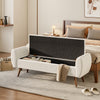 Upholstered Linen Bed End Bench Ottoman Storage Stool Padded Hallway Window Seat