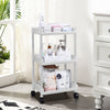 3 Tiers Storage Racks Holders ABS Stainless Steel Trolley with Wheels Kitchen