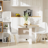 Oak White Folding Dining Table Extendable 6 Seater Space Saving Desk Workstation