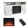 TV Stand Unit Cabinet & Electric Fireplace LED Fire Log Heater Flame Living Room