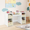 Kids Vanity Table & Chair Set 2-in-1 Princess Pretend Play Makeup Vanity Desk