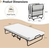 Folding Bed with 10cm Memory Foam Mattress, Portable Foldable Rollaway Guest Bed