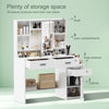Dressing Table with Adjustable LED Light Vanity Table White 4 Drawers