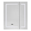 LED Bathroom Mirror Cabinet wit Storage 3 Color Lights Touch Switch Clock 2-Door