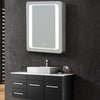 700x500mm Bathroom Mirror Cabinet LED Illuminated Digital Clock Shaver Socket