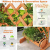 2-Tier Garden Raised Bed Wooden Freestanding Planter Plant Container w/Trellis