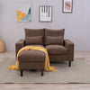 2 Seater faux leather/Linen Fabric Love Seat Sofa Armchair with Footstool Couch