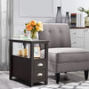 2 Drawers Narrow Side End Table Corner Storage Nightstand Compact Display Shelf