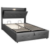 5ft King Size Ottoman Lift Up Bed Frame Upholstered Bed with Headboard Storage