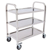 3 Shelves Stainless Steel Service Trolley Kitchen Trolley Food Trolley w/Brake