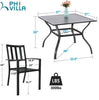 Garden Dining Set Outdoor Furniture Stackable Chair Table With Umbrella Hole