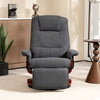 Swivel Recliner Chair with Footrest Wooden Base for Living Room Bedroom, Grey