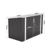Galvanized Steel Garden Storage 7FT XL Shed Bike Tool Shed House Container Black