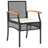 ShCuShan 5 Piece Garden Dining Set with Cushions Black Poly Rattan,Rattan Q9R3