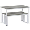 3-Piece Dining Table Set Table with Sturdy Metal Frame for Kitchen, Dining Room