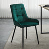 2x High Back Velvet Dining Chairs Modern Design Dining Room Chairs Metal Legs