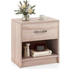 Bedroom Modern End Table Compact Nightstand w/Storage Shelf-Natural