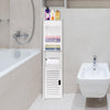 Free Standing White Toilet Paper Roll Holder Stand Bathroom Storage Cabinet Unit