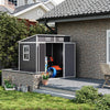 Large 8/6x4ft Outdoor Cabin Shed Plastic Garden Tools Storage House with Window