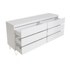 Chest of Drawers White with 6 Drawers Modern Style Bedroom Furniture Gold Legs