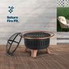 BBQ Outdoor Brazier Garden Fire Saturn Fire Pit Stove Patio Heater Grill Poker