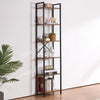 Rustic Tallboy Bookcase 6-Tier Bookshelf Tall Storage Shelving Unit Display Rack