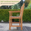 Patio Slatted 3-Person Seating Furniture w/Inclined Backrest-Natural