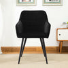2 x Dining Chairs Set Velvet Padded Seat Metal Legs Kitchen Armchair Home Office
