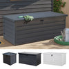 LOCKABLE OUTDOOR GARDEN STEEL STORAGE SEAT UTILITY CHEST CUSHION SHED BOX TOOLS