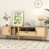 TV Stand 180 cm Entertainment Unit with Doors Drawer Rattan Sideboard Cabinet