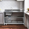Catering Sink Stainless Steel Bowls Commercial Kitchen Right/Left Hand Drainer