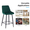 2x Green Velvet Bar Stool Kitchen Counter Breakfast Chair Pub Restaurant Cafe