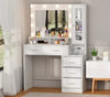 2 in1 Dressing Table with LED Lights Mirror 5 Drawers Socket Vanity Make up Desk