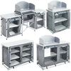 Aluminium Camping Table Kitchen Unit Folding Storage Outdoor Cook Station w/Bag