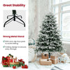 COSTWAY 6 FT Pre-lit Artificial Christmas Tree Snow-flocked Xmas Tree