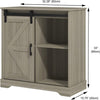 Sliding Barn Door Sideboard Storage Cabinet Coffee Bar TV Stand Farmhouse Style