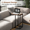 Bedroom C-Shaped End Table for Couch and Bed-Coffee