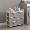 5 Drawers Fabric Bedside Cabinet Table Wood Frame Storage Unit Chest of Drawers