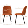 Set of 2,4,6 Velvet Suede Dining Chairs Upholstered seat Ergnomic with Metal Leg