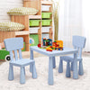3 Piece Kids Table and Chair Set Toddler Activity Desk and Chairs-Blue