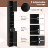 Bathroom Tall Cabinet Slim Freestanding Storage Organizer Cupboard With 2 Doors