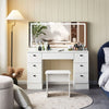 Dressing Table with 7 drawers Mirror Stool Set Bedroom Makeup Desk Vanity table